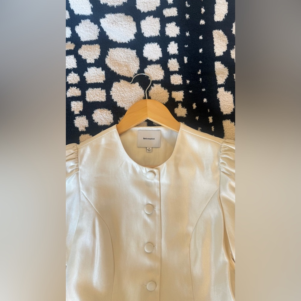 Reformation Mika Cream Mini Dress - Picture 16 of 16